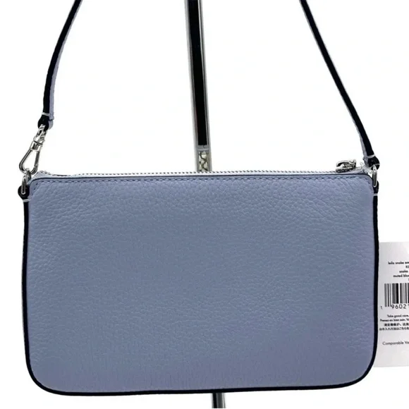 Kate Spade Leila Convertible Leather Mini Pachette Bag Snakeskin Blue - Picture 5 of 9
